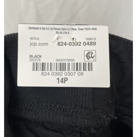 St. John's Bay Petite Shorts Black Mid Rise Hip & Thigh Size 14P Drawstring NWT - Picture 10 of 10